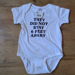 Rabbit Skins Altar'd State White Baby Onesie 6 Feet Apart NWT 12 Months